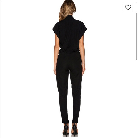 L’AGENCE Cross Over Front Jumpsuit in Black Size 4 - Picture 2 of 13